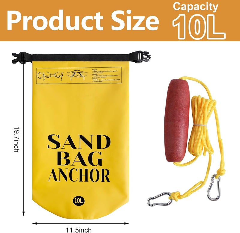 RunNico 500D Sand Anchor for Small Boats,2 in 1 PWC Jet Ski Anchor Kit with Adjustable Buoy,Waterproof Dry Bag for Jet Ski, Kayak, Boat, Watercraft and Canoe - Image 2
